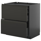 METOD / KNIVSHULT base cb 2 frnts/2 low/1 md/1 hi drw, black-grey/Upplöv matt anthracite, 80x60 cm