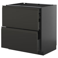 METOD / KNIVSHULT base cb 2 frnts/2 low/1 md/1 hi drw, black-grey/Upplöv matt anthracite, 80x60 cm