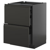 METOD / KNIVSHULT base cb 2 frnts/2 low/1 md/1 hi drw, black-grey/Upplöv matt anthracite, 60x60 cm