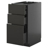 METOD / KNIVSHULT base cb 3 frnts/2 low/1 md/1 hi drw, black-grey/Nickebo matt anthracite, 40x60 cm