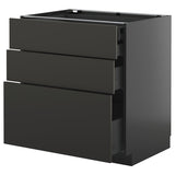 METOD / KNIVSHULT base cb 3 frnts/2 low/1 md/1 hi drw, black-grey/Nickebo matt anthracite, 80x60 cm