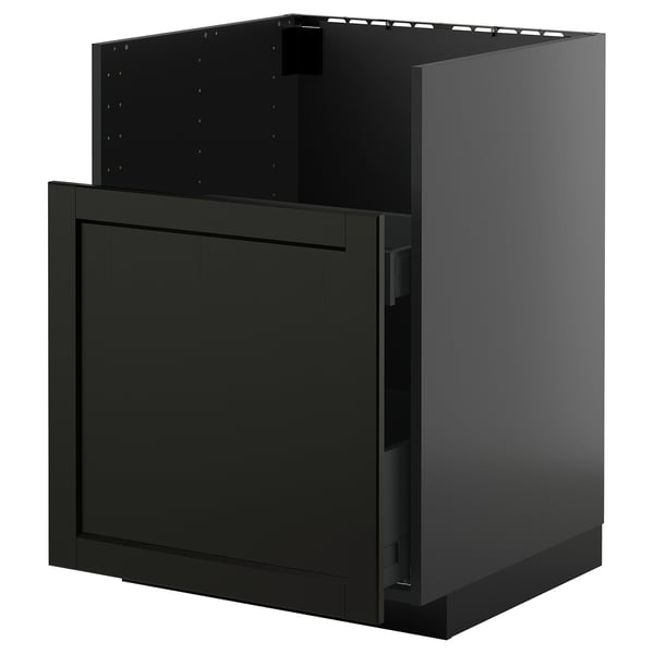 METOD / KNIVSHULT base cab f TALLSJÖN sink, black-grey/Lerhyttan black stained, 60x60 cm