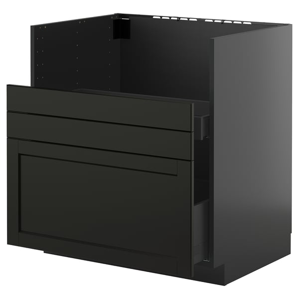 METOD / KNIVSHULT base cab f TALLSJÖN sink, black-grey/Lerhyttan black stained, 80x60 cm