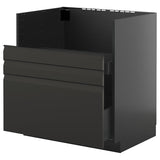 METOD / KNIVSHULT base cab f TALLSJÖN sink, black-grey/Upplöv matt anthracite, 80x60 cm