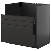 METOD / KNIVSHULT base cab f TALLSJÖN sink, black-grey/Upplöv matt anthracite, 80x60 cm