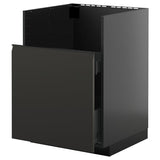 METOD / KNIVSHULT base cab f TALLSJÖN sink, black-grey/Upplöv matt anthracite, 60x60 cm