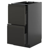 METOD / KNIVSHULT base cb 2 fronts/2 high drawers, black-grey/Upplöv matt anthracite, 40x60 cm