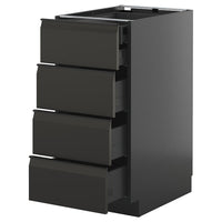 METOD / KNIVSHULT base cb 4 frnts/2 low/3 md drwrs, black-grey/Upplöv matt anthracite, 40x60 cm
