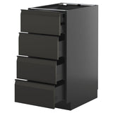 METOD / KNIVSHULT base cb 4 frnts/2 low/3 md drwrs, black-grey/Upplöv matt anthracite, 40x60 cm