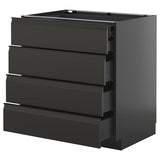 METOD / KNIVSHULT base cb 4 frnts/2 low/3 md drwrs, black-grey/Upplöv matt anthracite, 80x60 cm