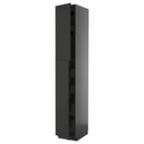 METOD / KNIVSHULT hi cab w 2 doors/4 drawers, black-grey/Nickebo matt anthracite, 40x60x240 cm
