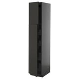 METOD / KNIVSHULT hi cab w 2 doors/4 drawers, black-grey/Nickebo matt anthracite, 40x60x200 cm