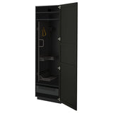 METOD / KNIVSHULT high cabinet with cleaning interior, black-grey/Lerhyttan black stained, 60x60x200 cm