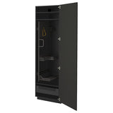 METOD / KNIVSHULT high cabinet with cleaning interior, black-grey/Nickebo matt anthracite, 60x60x200 cm