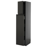 METOD / KNIVSHULT hc w p-o func 1dr/4drw, black-grey/Upplöv matt anthracite, 40x60x200 cm