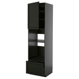 METOD / KNIVSHULT high cabinet f built-in appliances, black-grey/Lerhyttan black stained, 60x60x220 cm