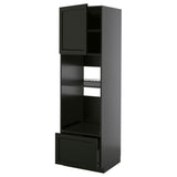 METOD / KNIVSHULT high cabinet f built-in appliances, black-grey/Lerhyttan black stained, 60x60x200 cm