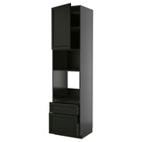 METOD / KNIVSHULT high cabinet f built-in appliances, black-grey/Lerhyttan black stained, 60x60x240 cm