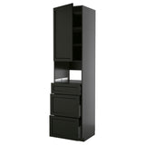 METOD / KNIVSHULT high cabinet f built-in appliances, black-grey/Lerhyttan black stained, 60x60x240 cm