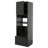 METOD / KNIVSHULT high cabinet f built-in appliances, black-grey/Nickebo matt anthracite, 60x60x200 cm