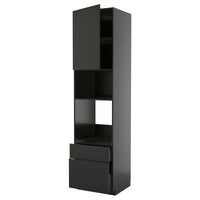 METOD / KNIVSHULT high cabinet f built-in appliances, black-grey/Nickebo matt anthracite, 60x60x240 cm