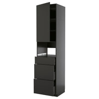 METOD / KNIVSHULT high cabinet f built-in appliances, black-grey/Nickebo matt anthracite, 60x60x240 cm