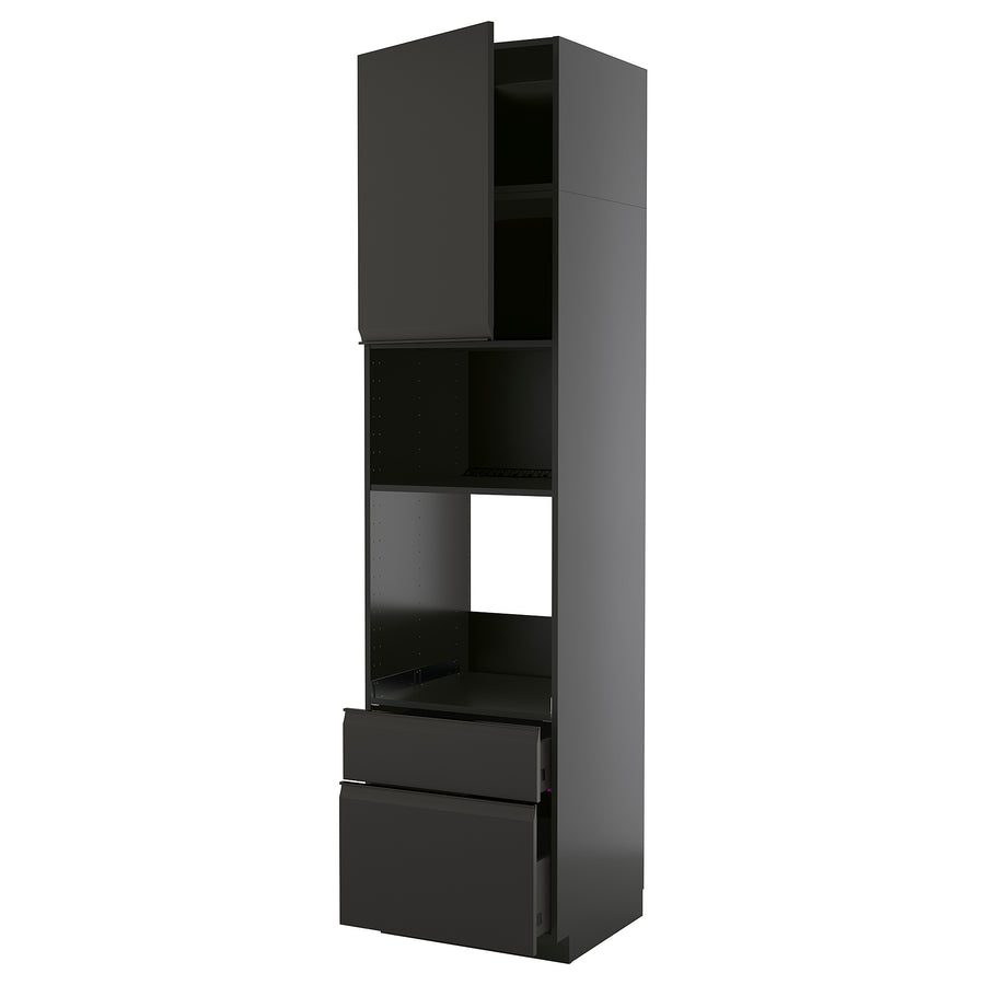 METOD / KNIVSHULT high cabinet f built-in appliances, black-grey/Upplöv matt anthracite, 60x60x240 cm