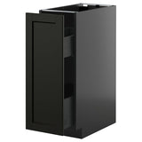 METOD / KNIVSHULT base cabinet/pull-out int fittings, black-grey/Lerhyttan black stained, 30x60 cm