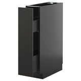 METOD / KNIVSHULT base cabinet/pull-out int fittings, black-grey/Nickebo matt anthracite, 20x60 cm