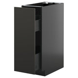 METOD / KNIVSHULT base cabinet/pull-out int fittings, black-grey/Nickebo matt anthracite, 30x60 cm