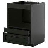 METOD / KNIVSHULT base cabinet f built-in appliances, black-grey/Lerhyttan black stained, 60x60 cm