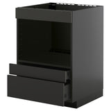 METOD / KNIVSHULT base cabinet f built-in appliances, black-grey/Nickebo matt anthracite, 60x60 cm