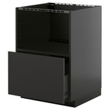 METOD / KNIVSHULT base cabinet f built-in appliances, black-grey/Nickebo matt anthracite, 60x60 cm