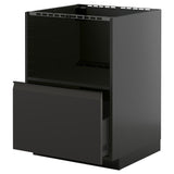 METOD / KNIVSHULT base cabinet f built-in appliances, black-grey/Upplöv matt anthracite, 60x60 cm
