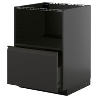 METOD / KNIVSHULT base cabinet f built-in appliances, black-grey/Upplöv matt anthracite, 60x60 cm
