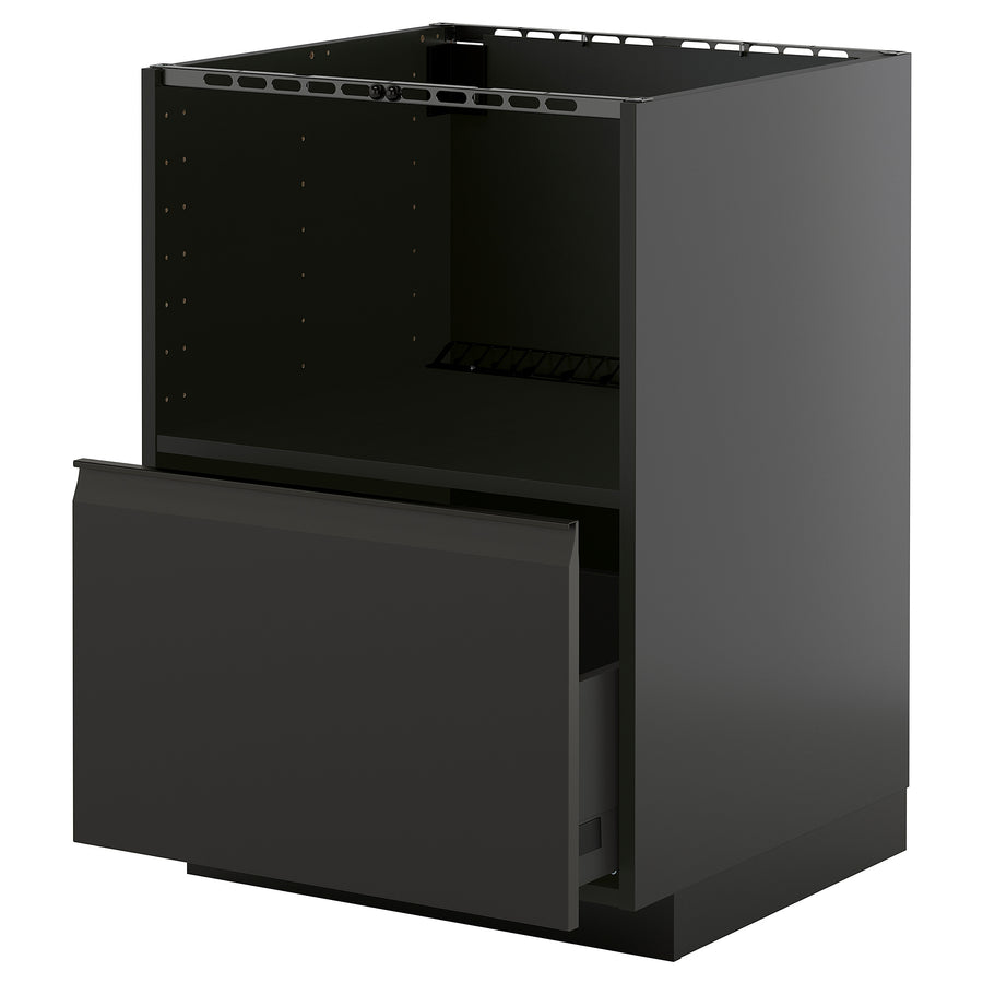 METOD / KNIVSHULT base cabinet f built-in appliances, black-grey/Upplöv matt anthracite, 60x60 cm