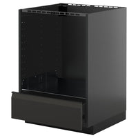 METOD / KNIVSHULT base cabinet for oven with drawer, black-grey/Upplöv matt anthracite, 60x60 cm
