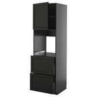 METOD / KNIVSHULT hi cab f ov w dr/2 frnts/2 hi drwrs, black-grey/Lerhyttan black stained, 60x60x200 cm