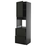METOD / KNIVSHULT hi cab f ov w dr/2 frnts/2 hi drwrs, black-grey/Lerhyttan black stained, 60x60x220 cm
