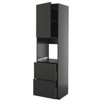 METOD / KNIVSHULT hi cab f ov w dr/2 frnts/2 hi drwrs, black-grey/Nickebo matt anthracite, 60x60x220 cm