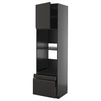 METOD / KNIVSHULT hi cab f ov/combi ov w dr/2 drwrs, black-grey/Upplöv matt anthracite, 60x60x220 cm