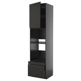 METOD / KNIVSHULT hi cab f ov/combi ov w dr/2 drwrs, black-grey/Upplöv matt anthracite, 60x60x240 cm