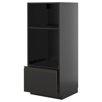 METOD / KNIVSHULT high cabinet f built-in appliances, black-grey/Upplöv matt anthracite, 60x60x140 cm