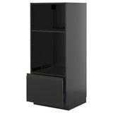 METOD / KNIVSHULT high cabinet f built-in appliances, black-grey/Upplöv matt anthracite, 60x60x140 cm