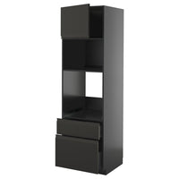 METOD / KNIVSHULT high cabinet f built-in appliances, black-grey/Upplöv matt anthracite, 60x60x200 cm