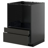 METOD / KNIVSHULT base cabinet f combi micro/drawers, black-grey/Nickebo matt anthracite, 60x60 cm