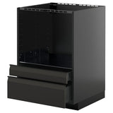 METOD / KNIVSHULT base cabinet f combi micro/drawers, black-grey/Upplöv matt anthracite, 60x60 cm