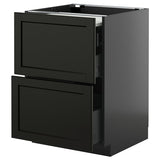METOD / KNIVSHULT bc w pull-out work surface/3drw, black-grey/Lerhyttan black stained, 60x60 cm