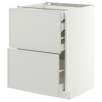 METOD / MAXIMERA base cb 2 frnts/2 low/1 md/1 hi drw, white/Aspudden light grey, 60x60 cm