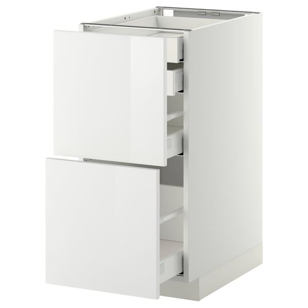 METOD / MAXIMERA base cb 2 frnts/2 low/1 md/1 hi drw, white/Ringhult white, 40x60 cm